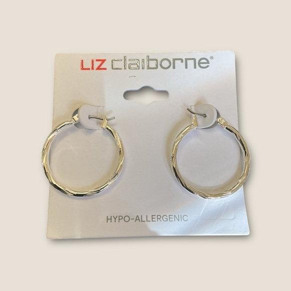 Liz Claiborne Jewelry - Liz Claiborne Twisted Silver Earrings